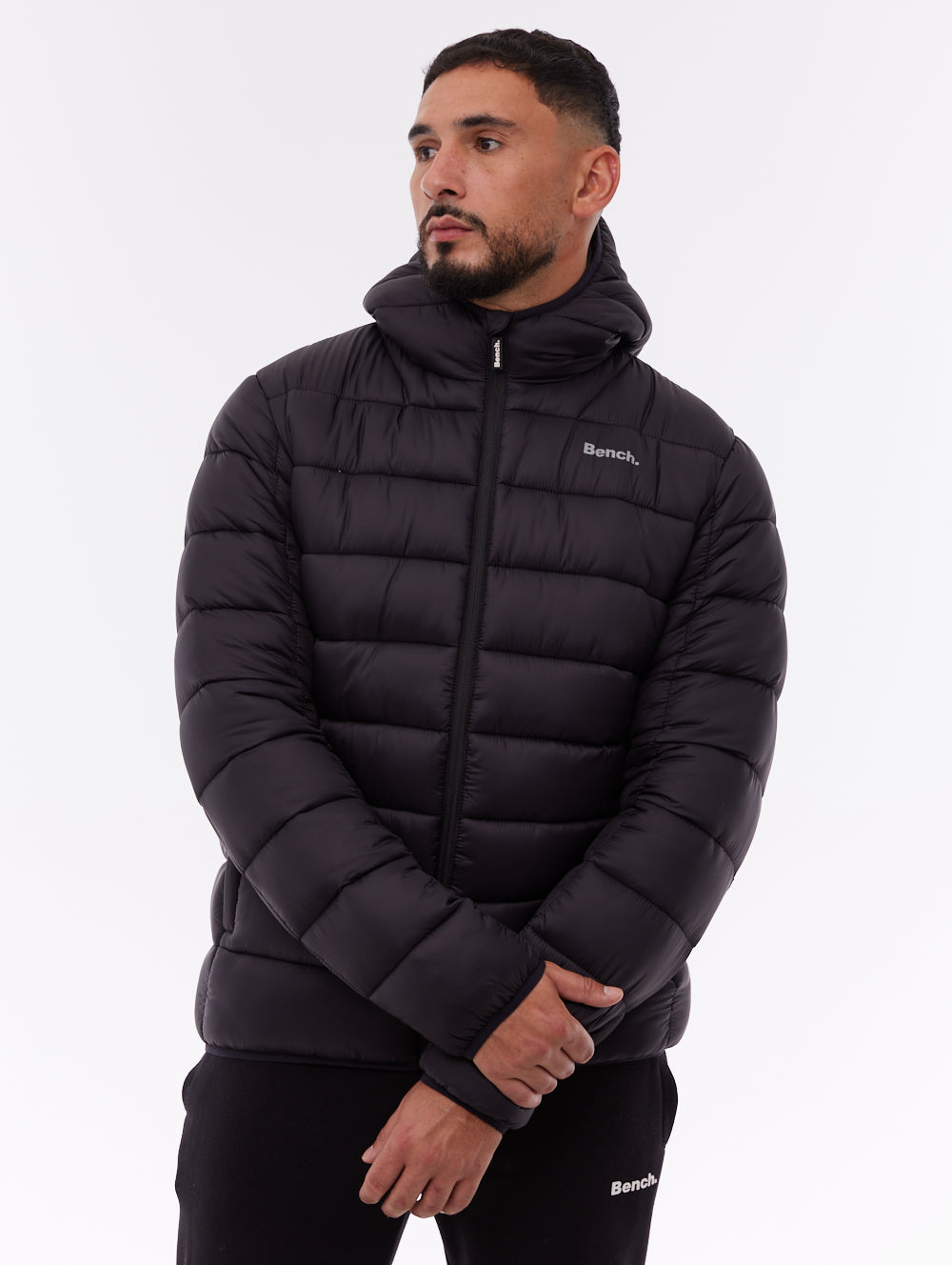 Afflor Hooded Puffer Jacket - Black