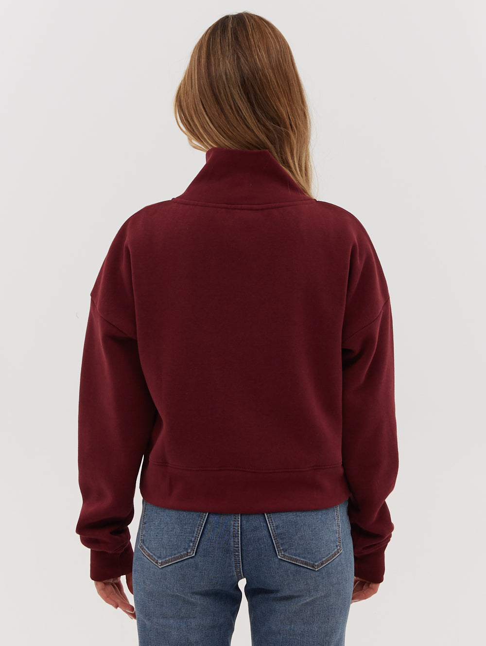 Rochelle Zip Mock Neck Crop Sweatshirt