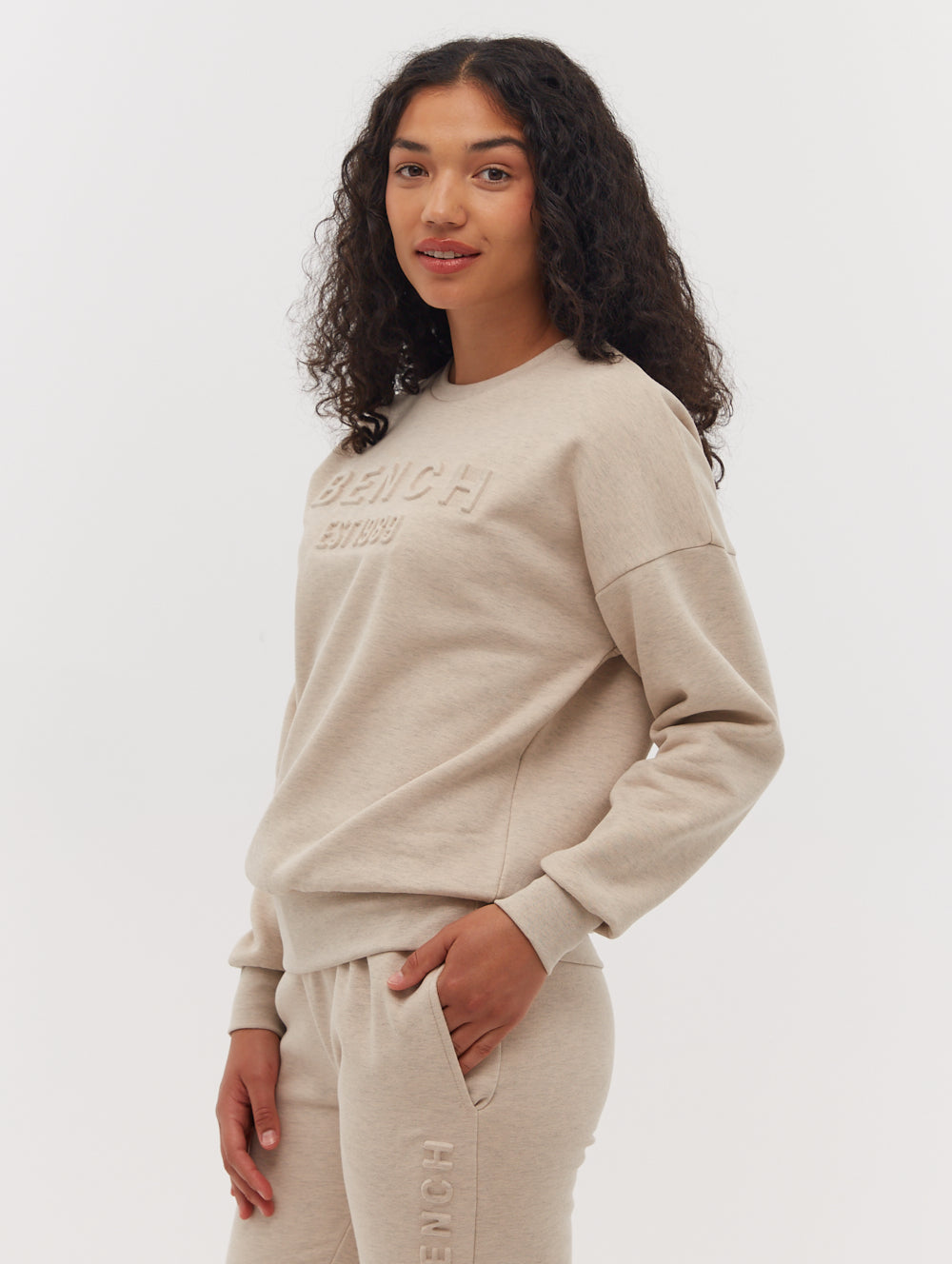 Avyanna Deboss Logo Crew Neck Sweatshirt