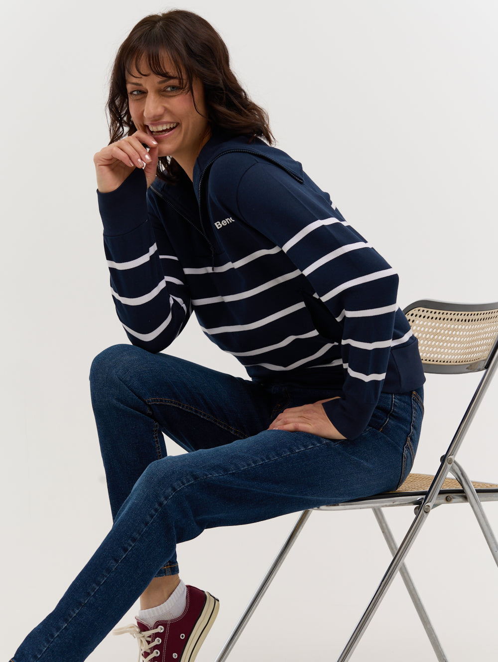 Nara Half-Zip Stripe Pullover - BN4E128373