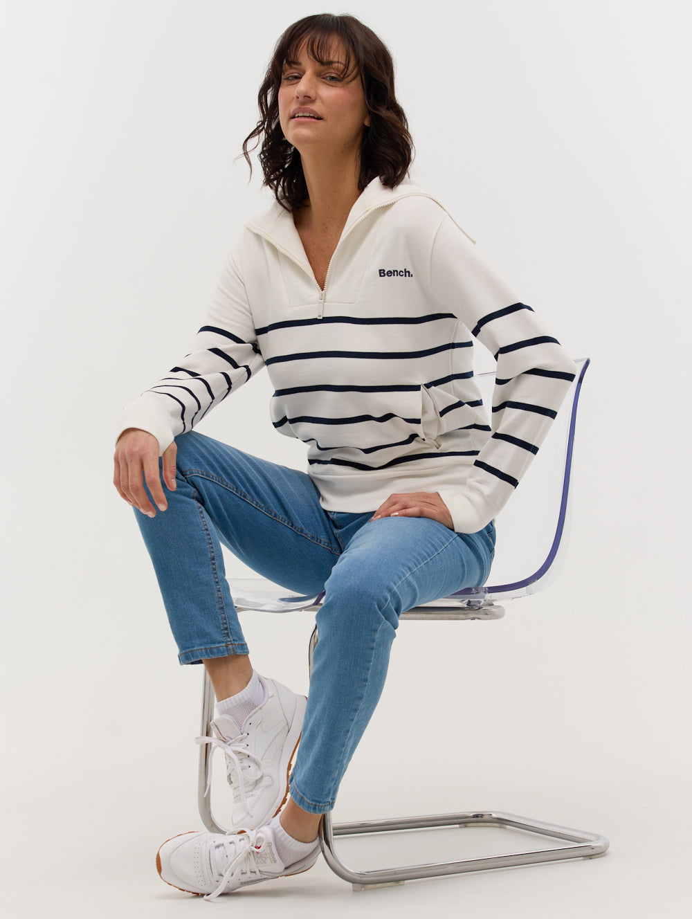 Nara Half-Zip Stripe Sweater