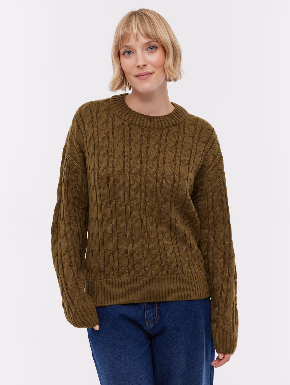Chanice Cable Knit Sweater - Green