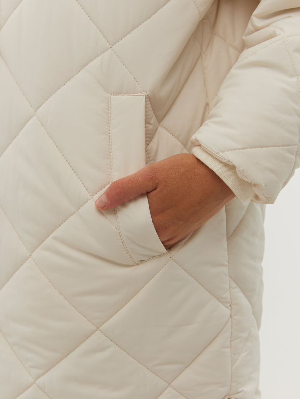 Genie Diamond Quilted Midi Parka