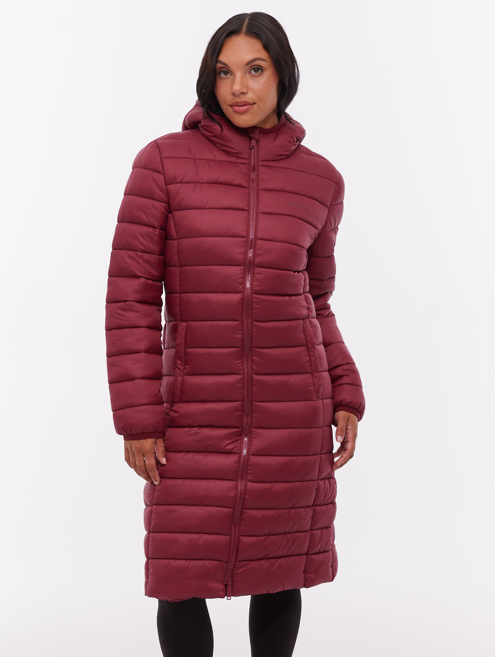 Nella Hooded Maxi Puffer Jacket - Red