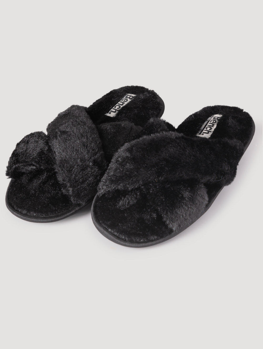 Women&#39;s Cross Strap Faux Fur Slipper