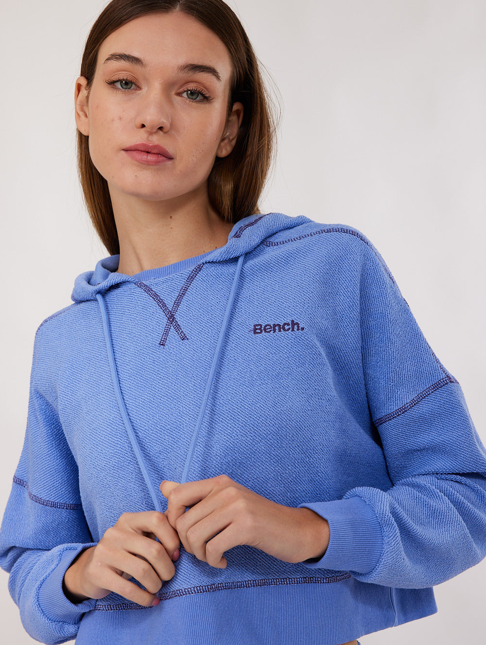Beech French Terry Pullover Crop Hoodie - BLEFA0229W
